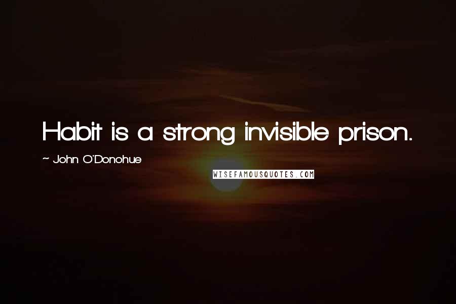 John O'Donohue Quotes: Habit is a strong invisible prison.