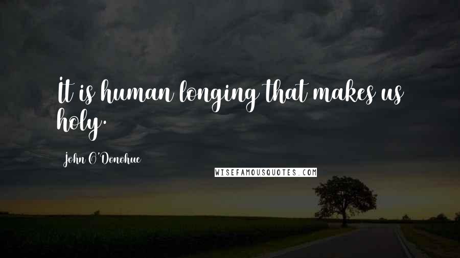 John O'Donohue Quotes: It is human longing that makes us holy.