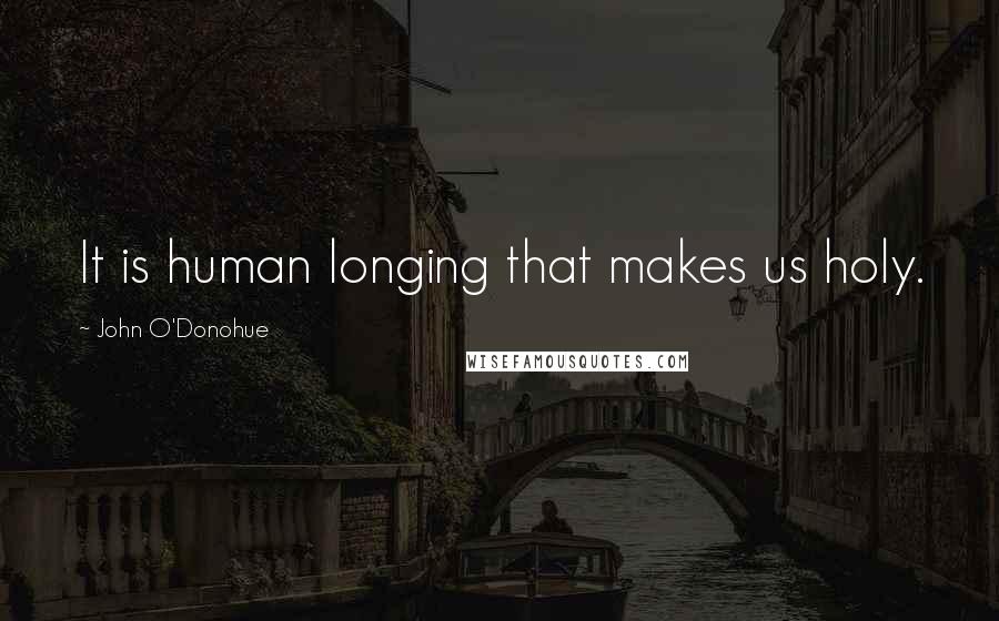 John O'Donohue Quotes: It is human longing that makes us holy.
