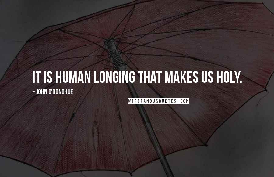 John O'Donohue Quotes: It is human longing that makes us holy.