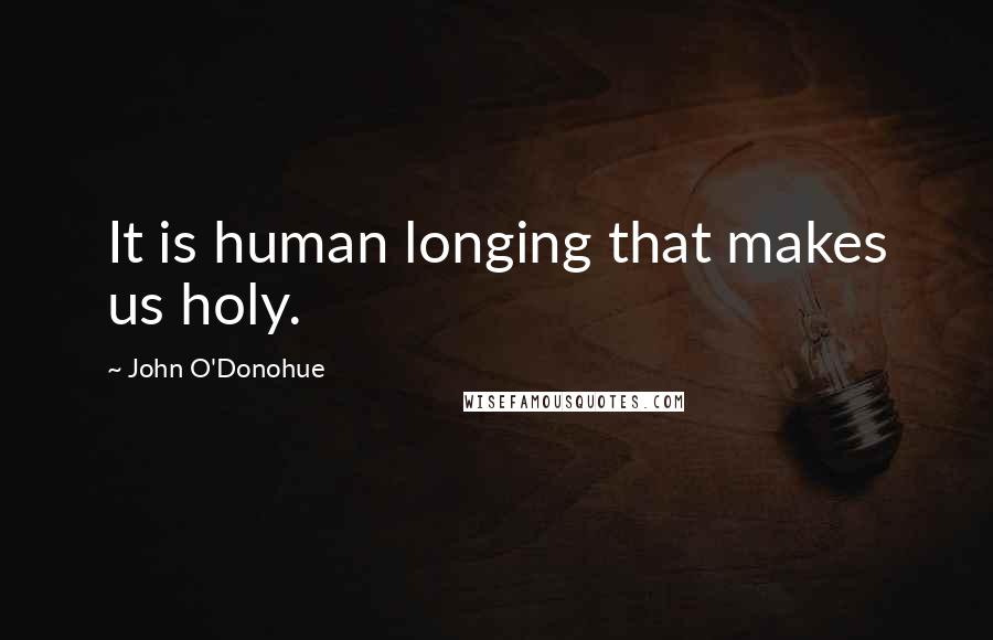 John O'Donohue Quotes: It is human longing that makes us holy.