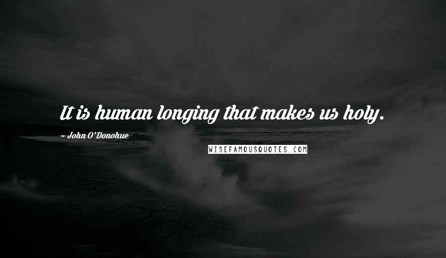 John O'Donohue Quotes: It is human longing that makes us holy.