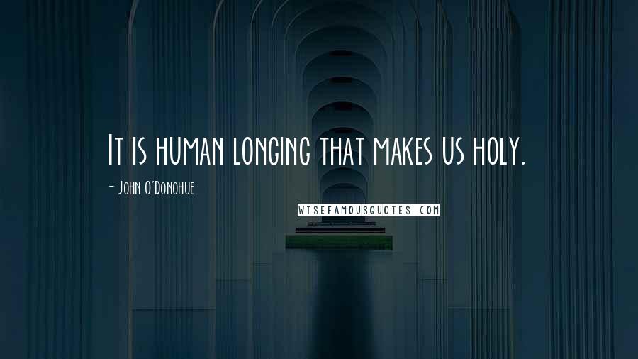 John O'Donohue Quotes: It is human longing that makes us holy.