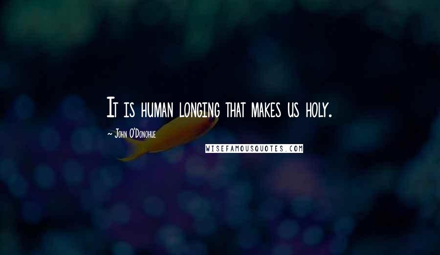 John O'Donohue Quotes: It is human longing that makes us holy.