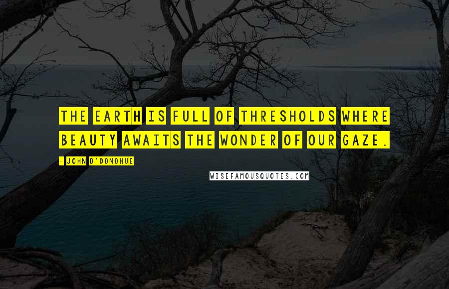 John O'Donohue Quotes: The earth is full of thresholds where beauty awaits the wonder of our gaze.