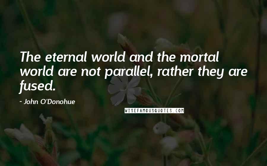 John O'Donohue Quotes: The eternal world and the mortal world are not parallel, rather they are fused.