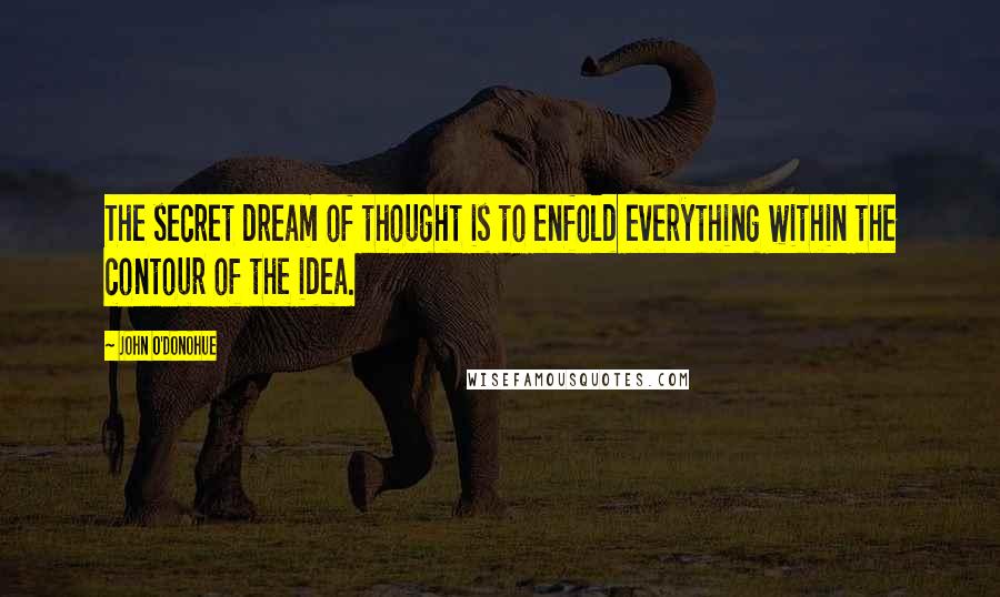 John O'Donohue Quotes: The secret dream of thought is to enfold everything within the contour of the idea.