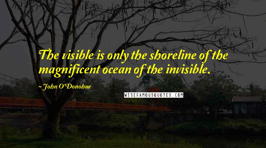 John O'Donohue Quotes: The visible is only the shoreline of the magnificent ocean of the invisible.