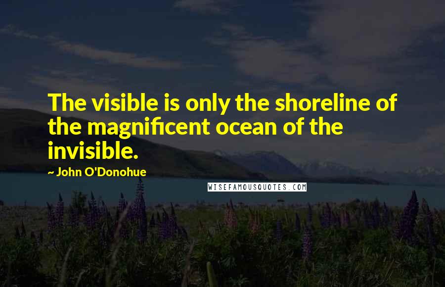 John O'Donohue Quotes: The visible is only the shoreline of the magnificent ocean of the invisible.