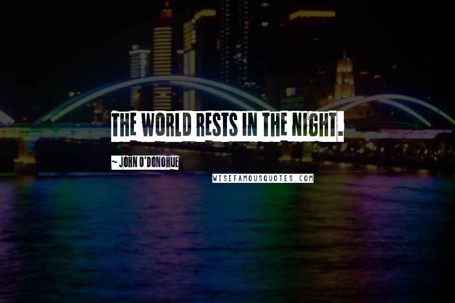 John O'Donohue Quotes: The world rests in the night.