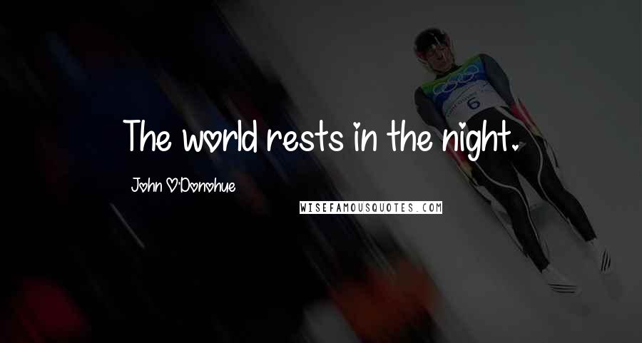 John O'Donohue Quotes: The world rests in the night.