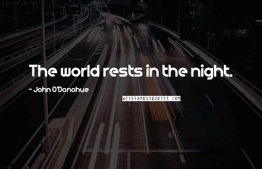 John O'Donohue Quotes: The world rests in the night.