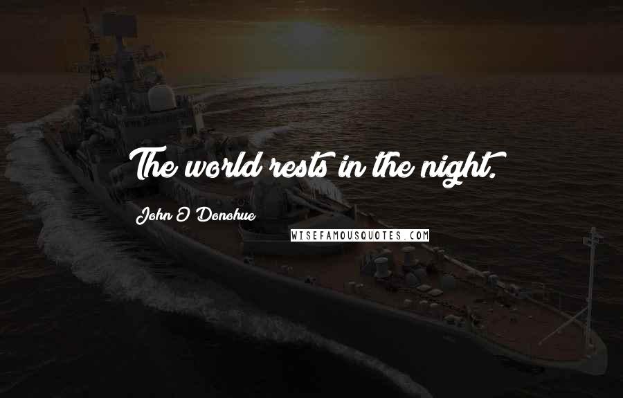 John O'Donohue Quotes: The world rests in the night.