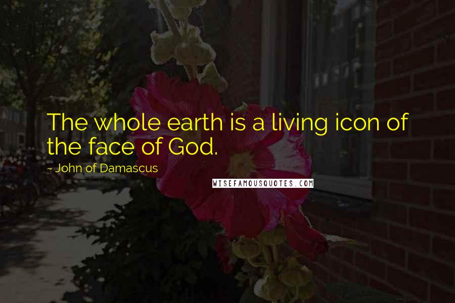 John Of Damascus Quotes: The whole earth is a living icon of the face of God.