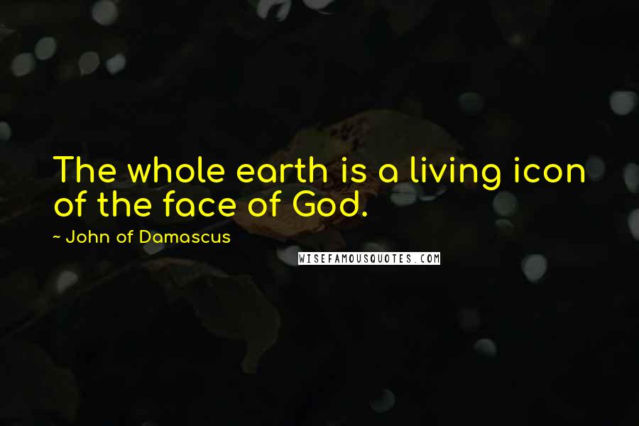 John Of Damascus Quotes: The whole earth is a living icon of the face of God.