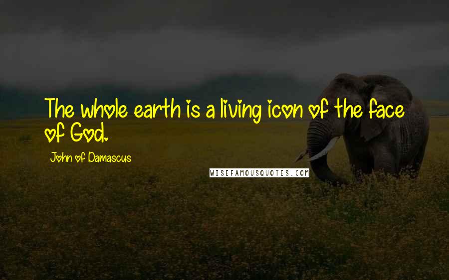 John Of Damascus Quotes: The whole earth is a living icon of the face of God.