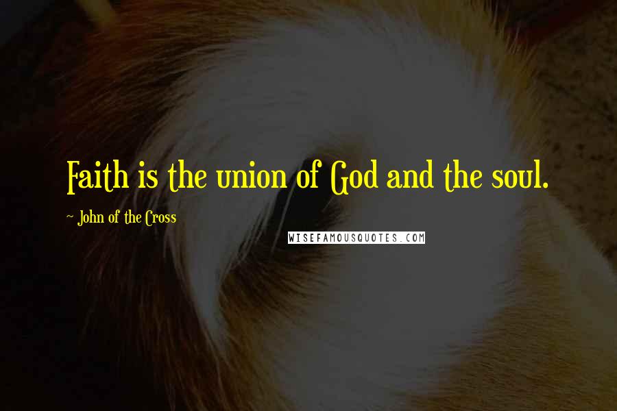 John Of The Cross Quotes: Faith is the union of God and the soul.