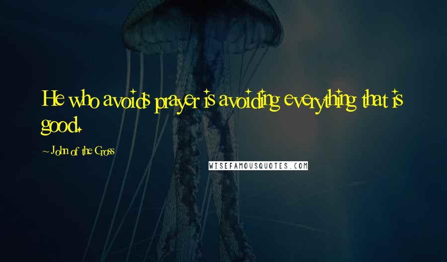 John Of The Cross Quotes: He who avoids prayer is avoiding everything that is good.