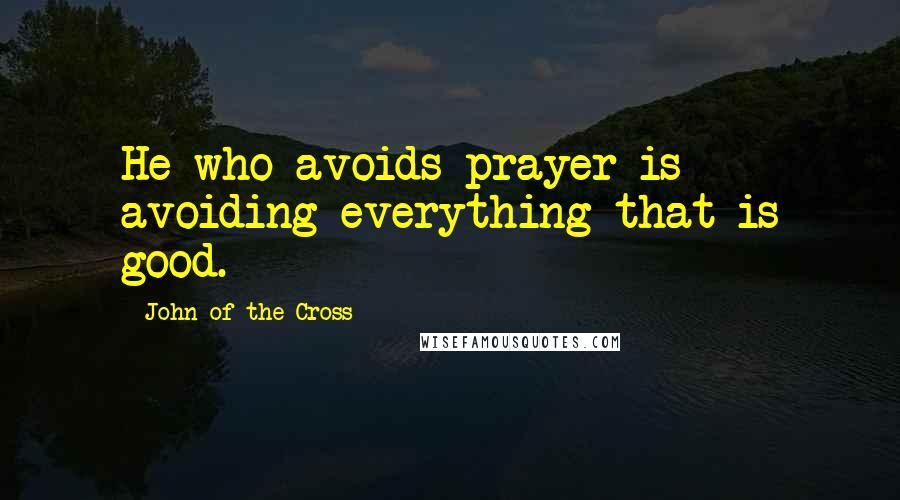 John Of The Cross Quotes: He who avoids prayer is avoiding everything that is good.