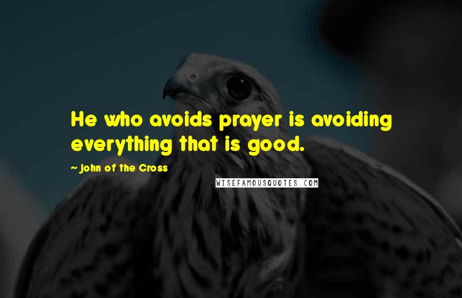 John Of The Cross Quotes: He who avoids prayer is avoiding everything that is good.