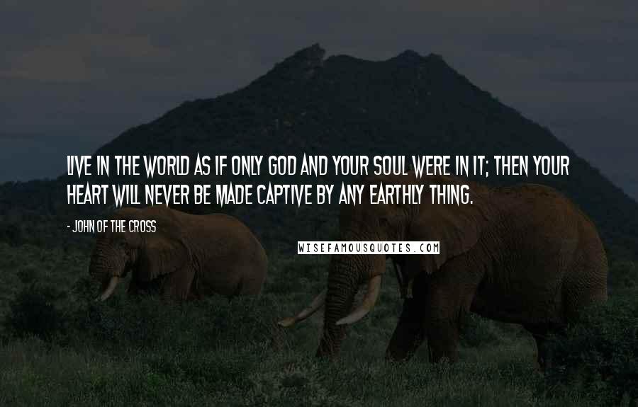 John Of The Cross Quotes: Live in the world as if only God and your soul were in it; then your heart will never be made captive by any earthly thing.