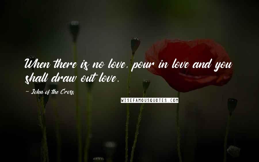 John Of The Cross Quotes: When there is no love, pour in love and you shall draw out love.