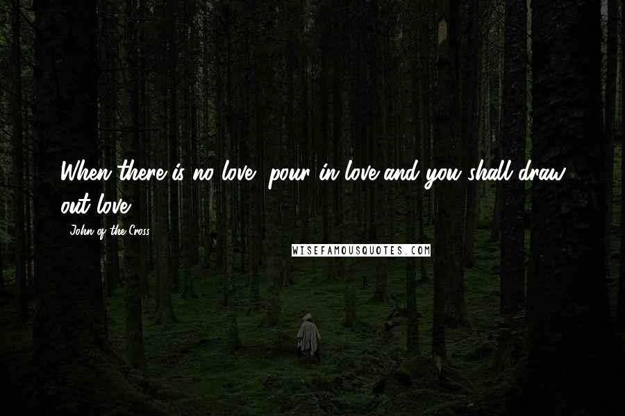 John Of The Cross Quotes: When there is no love, pour in love and you shall draw out love.