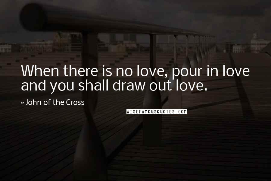 John Of The Cross Quotes: When there is no love, pour in love and you shall draw out love.