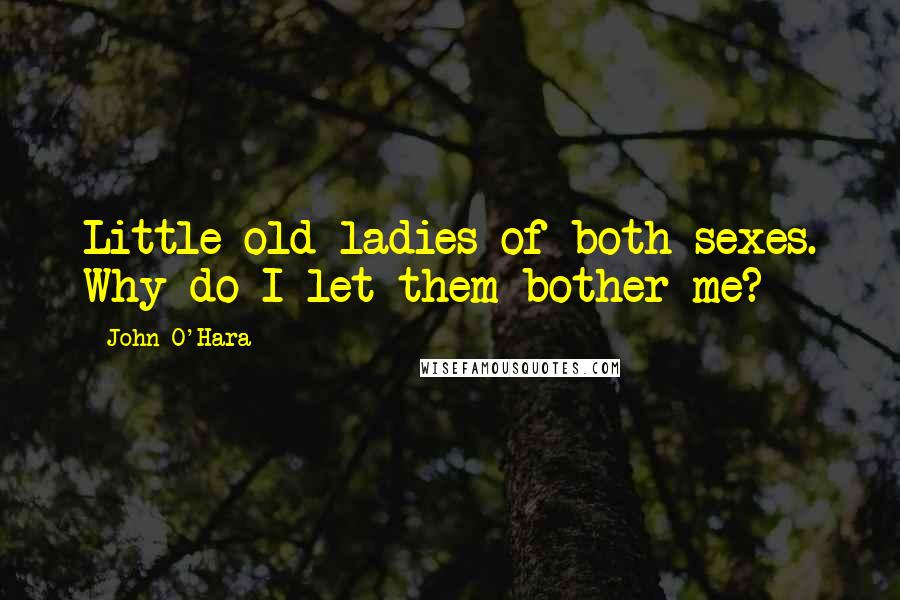 John O'Hara Quotes: Little old ladies of both sexes. Why do I let them bother me?