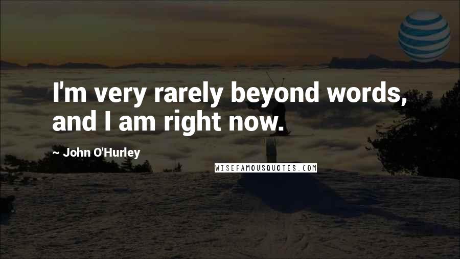 John O'Hurley Quotes: I'm very rarely beyond words, and I am right now.