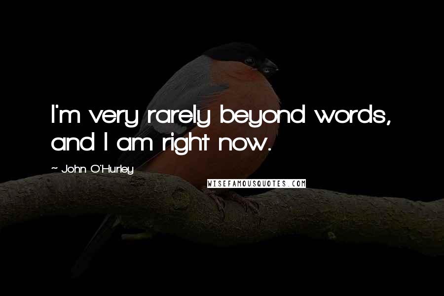 John O'Hurley Quotes: I'm very rarely beyond words, and I am right now.