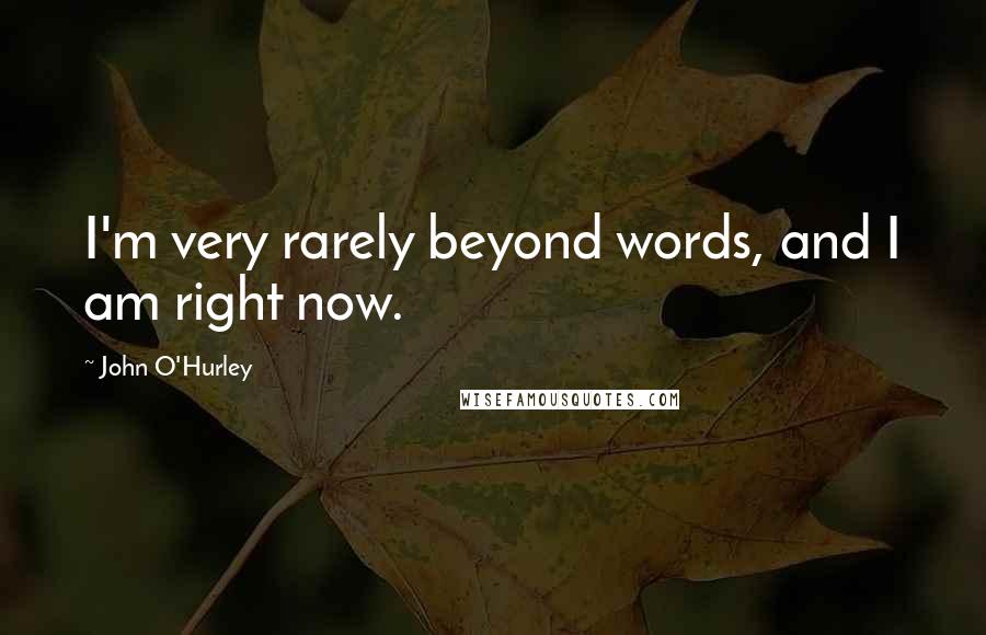 John O'Hurley Quotes: I'm very rarely beyond words, and I am right now.