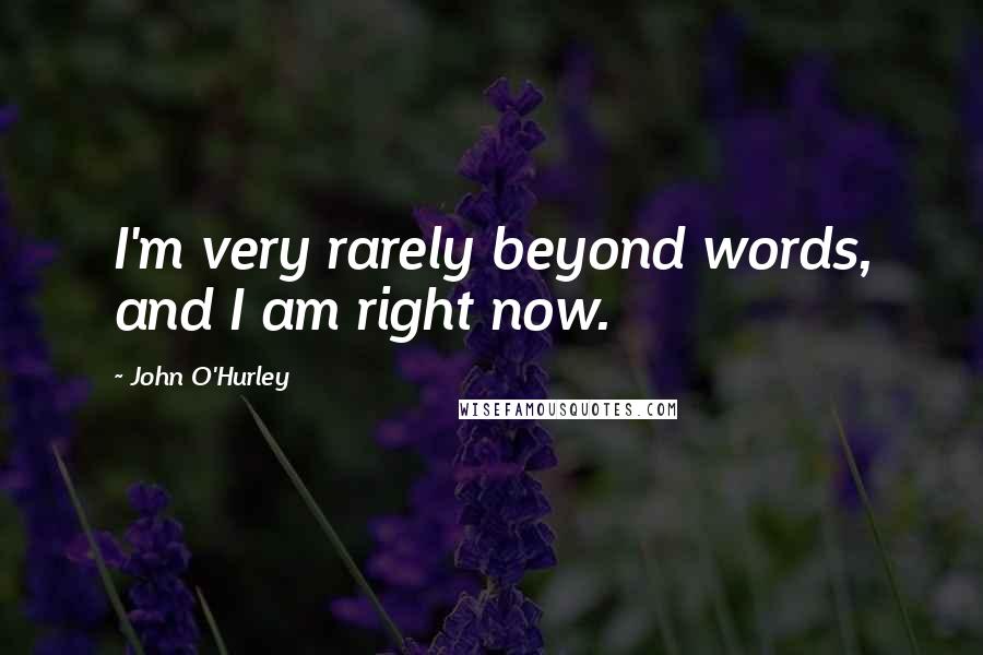 John O'Hurley Quotes: I'm very rarely beyond words, and I am right now.