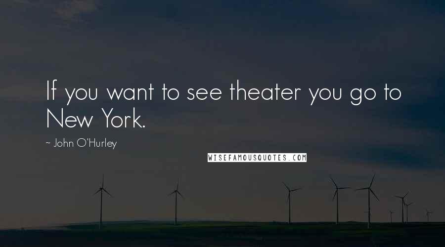 John O'Hurley Quotes: If you want to see theater you go to New York.