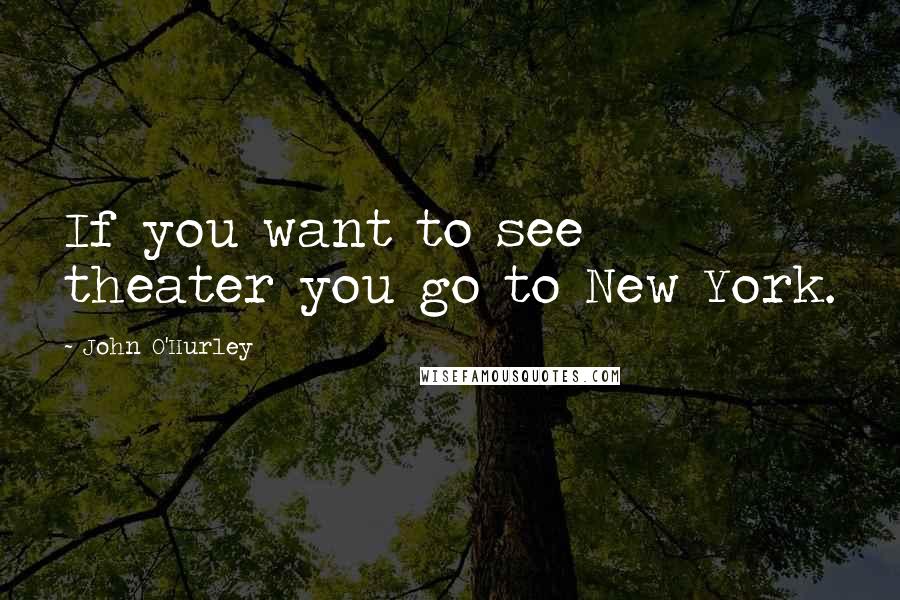 John O'Hurley Quotes: If you want to see theater you go to New York.