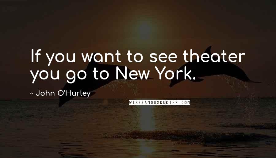 John O'Hurley Quotes: If you want to see theater you go to New York.