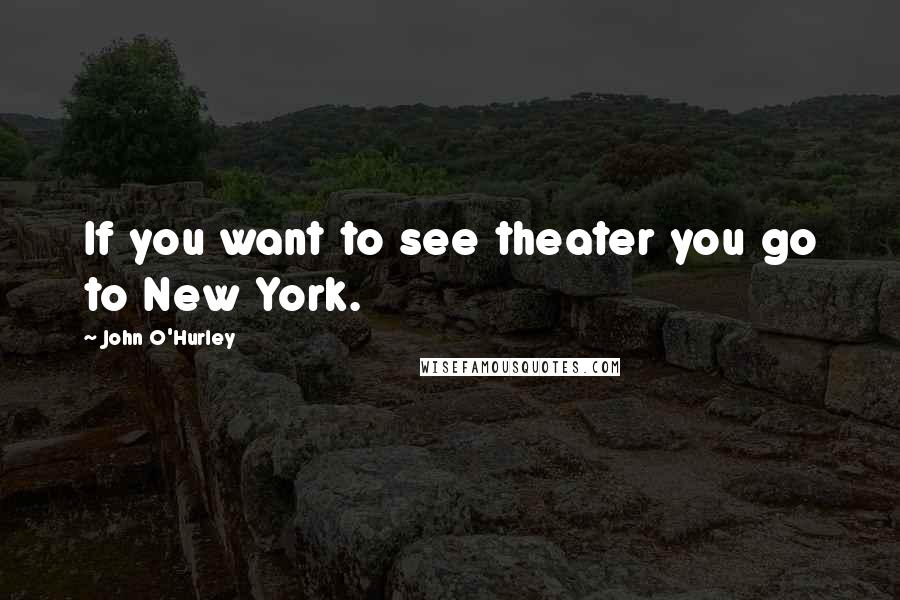John O'Hurley Quotes: If you want to see theater you go to New York.