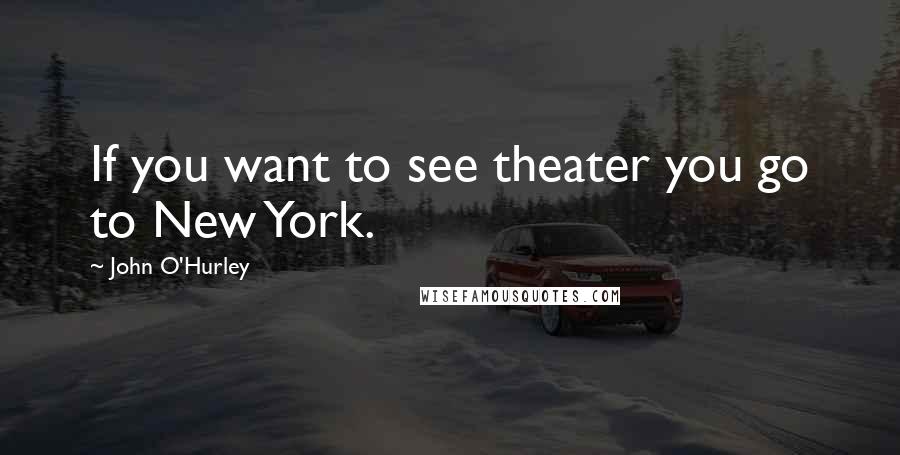 John O'Hurley Quotes: If you want to see theater you go to New York.