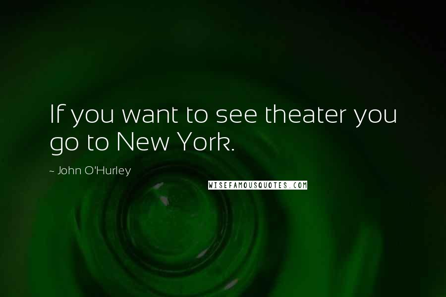 John O'Hurley Quotes: If you want to see theater you go to New York.