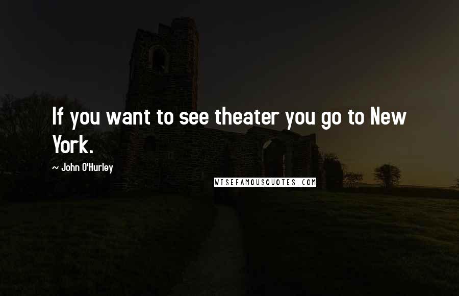 John O'Hurley Quotes: If you want to see theater you go to New York.