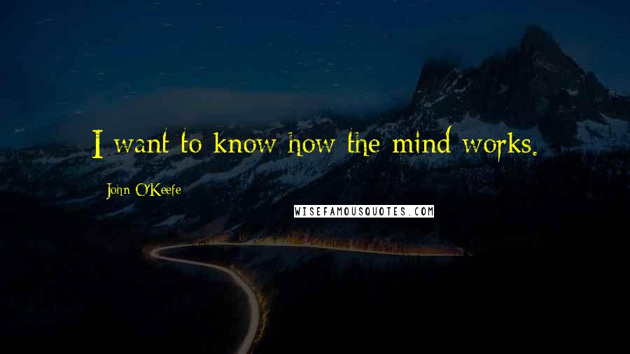 John O'Keefe Quotes: I want to know how the mind works.