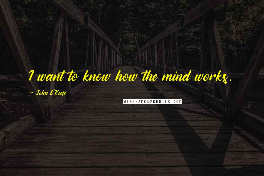 John O'Keefe Quotes: I want to know how the mind works.