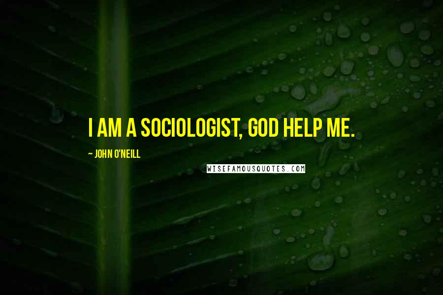 John O'Neill Quotes: I am a sociologist, God help me.