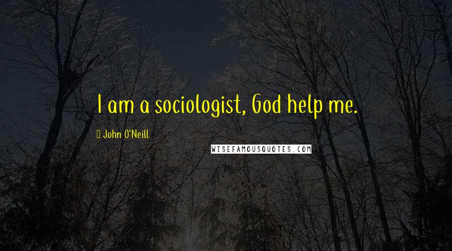 John O'Neill Quotes: I am a sociologist, God help me.