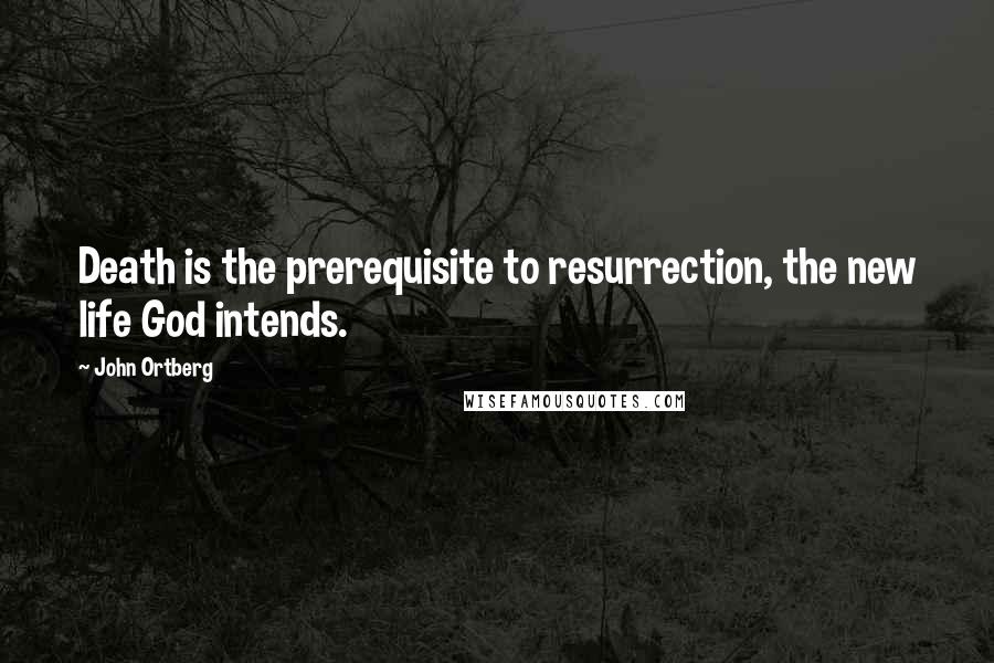 John Ortberg Quotes: Death is the prerequisite to resurrection, the new life God intends.