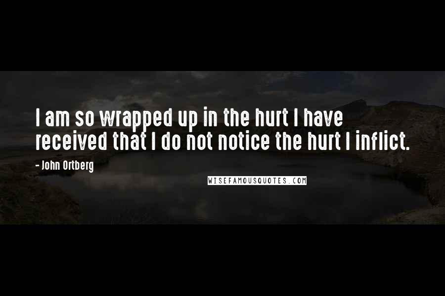 John Ortberg Quotes: I am so wrapped up in the hurt I have received that I do not notice the hurt I inflict.