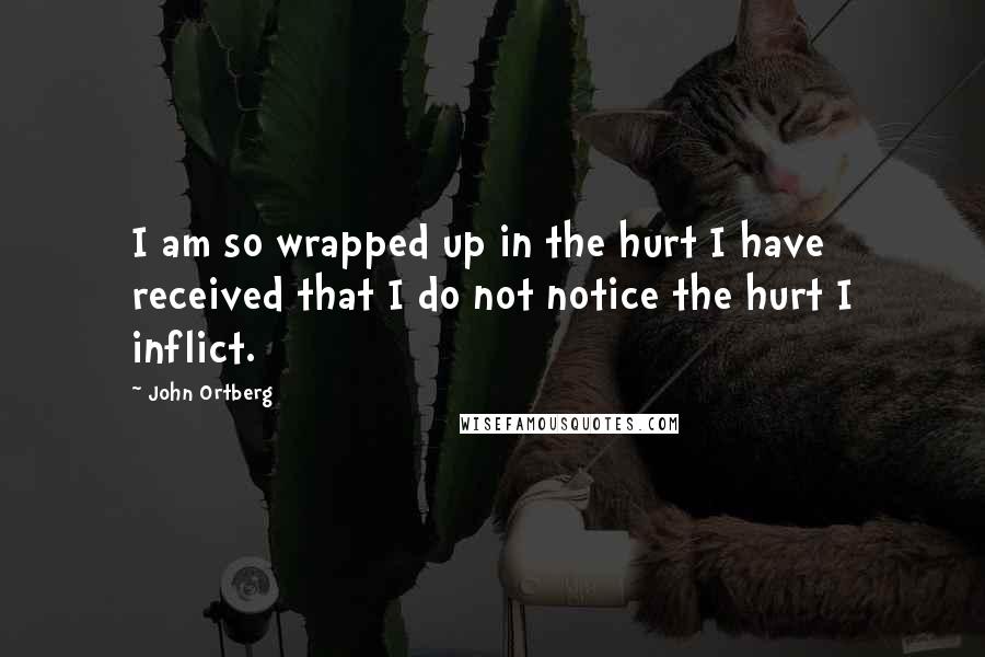 John Ortberg Quotes: I am so wrapped up in the hurt I have received that I do not notice the hurt I inflict.