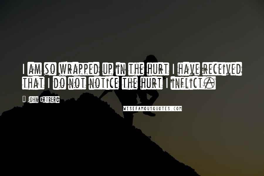 John Ortberg Quotes: I am so wrapped up in the hurt I have received that I do not notice the hurt I inflict.