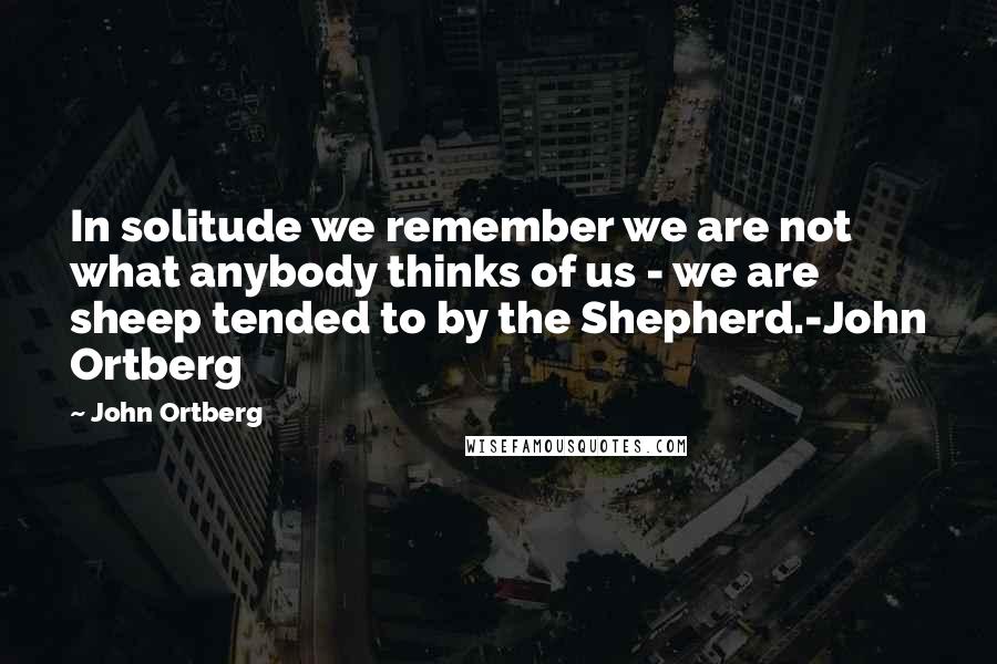 John Ortberg Quotes: In solitude we remember we are not what anybody thinks of us - we are sheep tended to by the Shepherd.-John Ortberg