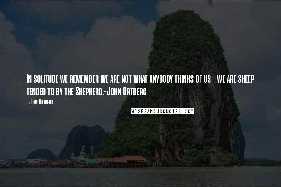 John Ortberg Quotes: In solitude we remember we are not what anybody thinks of us - we are sheep tended to by the Shepherd.-John Ortberg